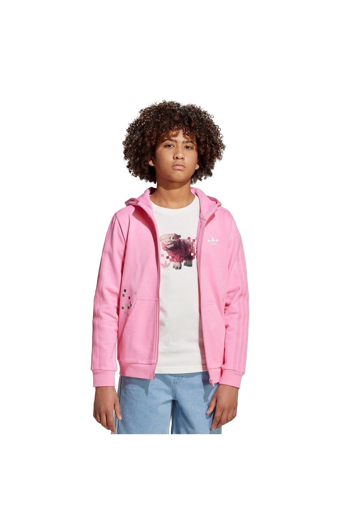 adidas Unisex Çocuk  Pembe  Sweatshirt GFX FZ HOODIE JZ9933