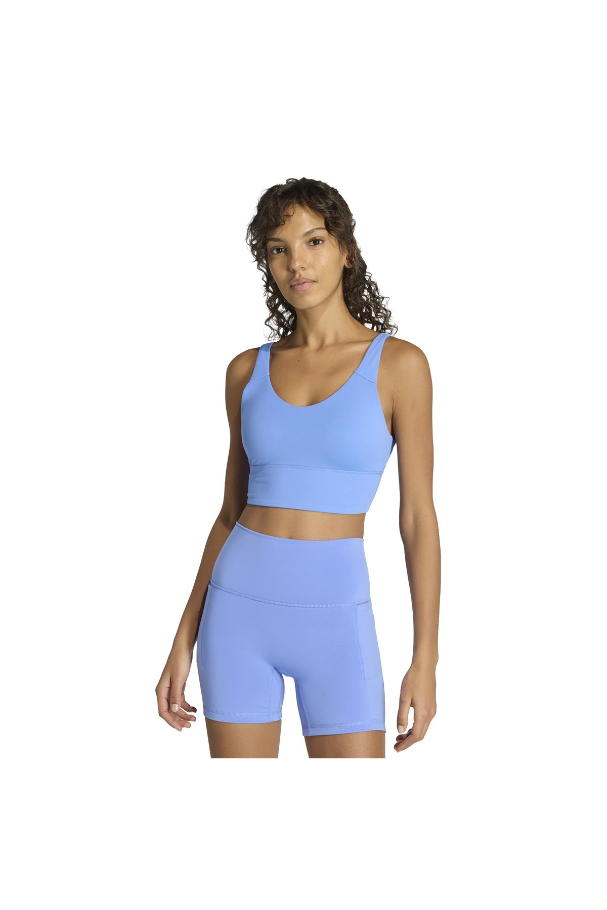 adidas W 3SS ESS MS Kadın  Mavi  Sporcu Sütyeni HZ0873