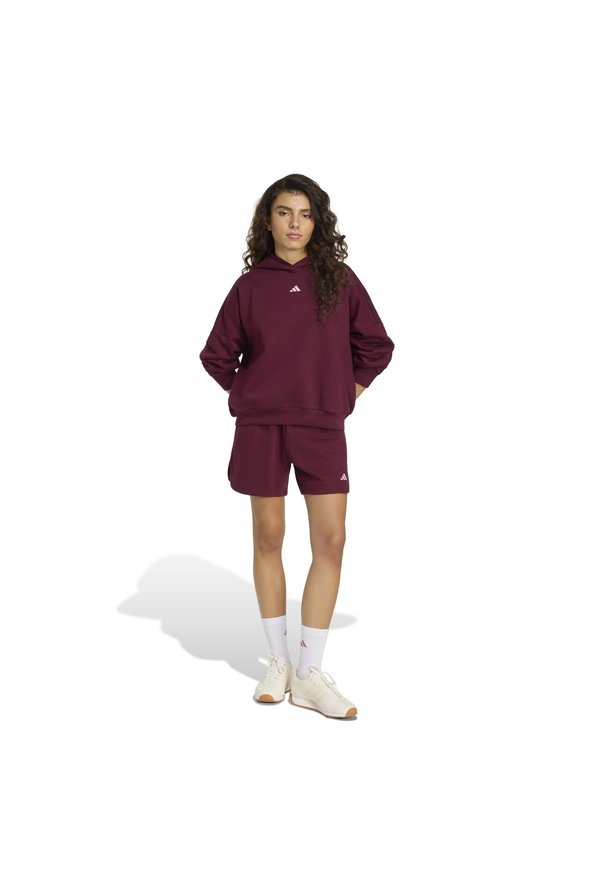 adidas W 3SS FL HD2 Kadın  Bordo  Sweatshirt HZ0855