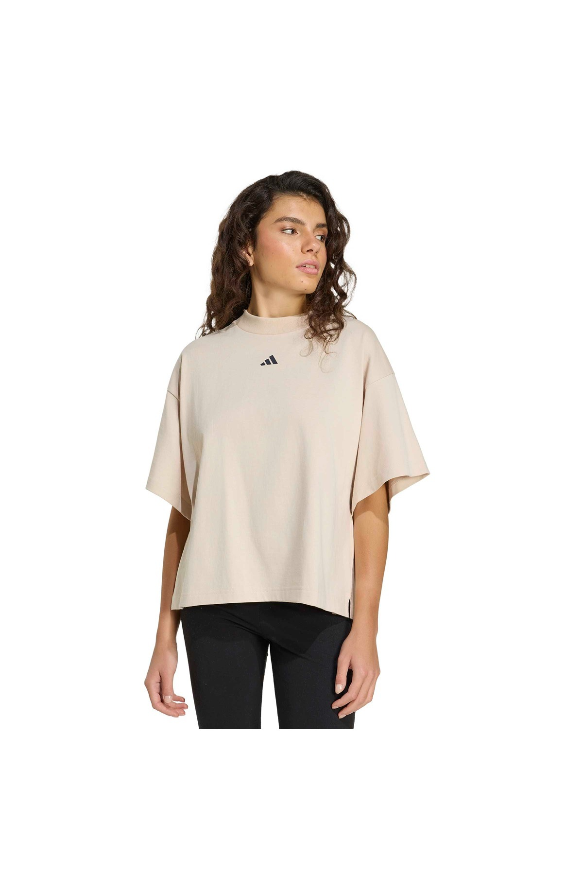adidas W 3SS GFX TEE2 Kadın  Bej  T-shirt KU6079