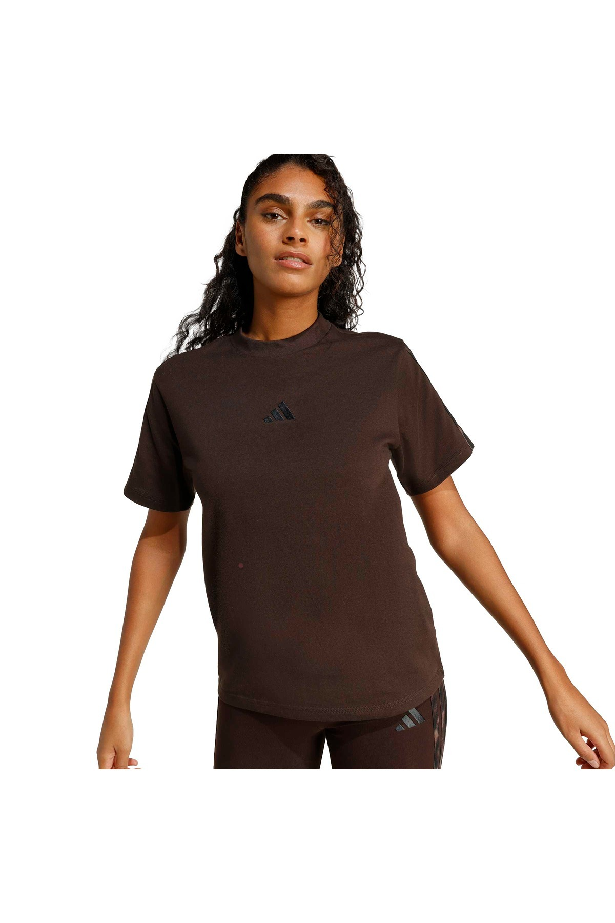 adidas W AOP 3S T INF Kahverengi Kadın   T-shirt KE8830