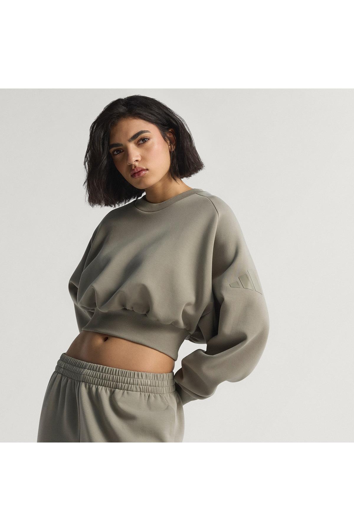 adidas Yeşil Kadın   Sweatshirt W ALL SZN SL SW JW5070