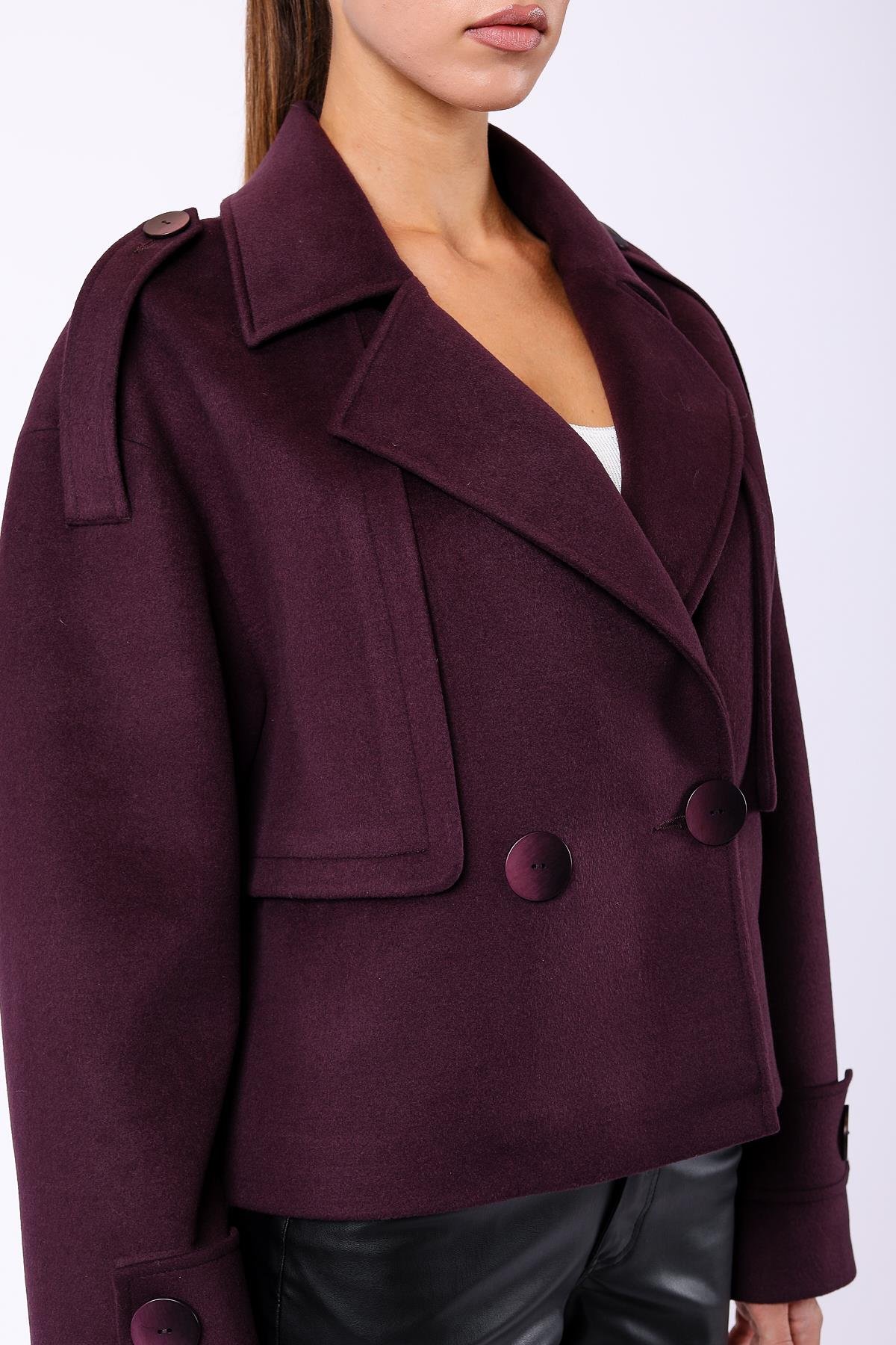Bordo Oversize Hakiki Kaşmir KabanKaban