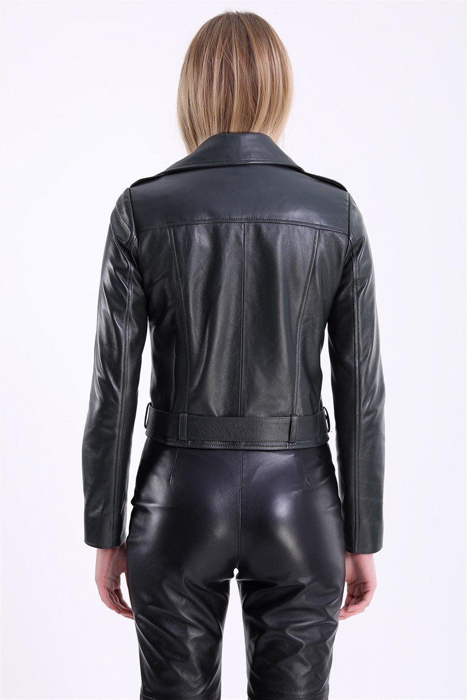 Haki Biker Deri CeketCeket