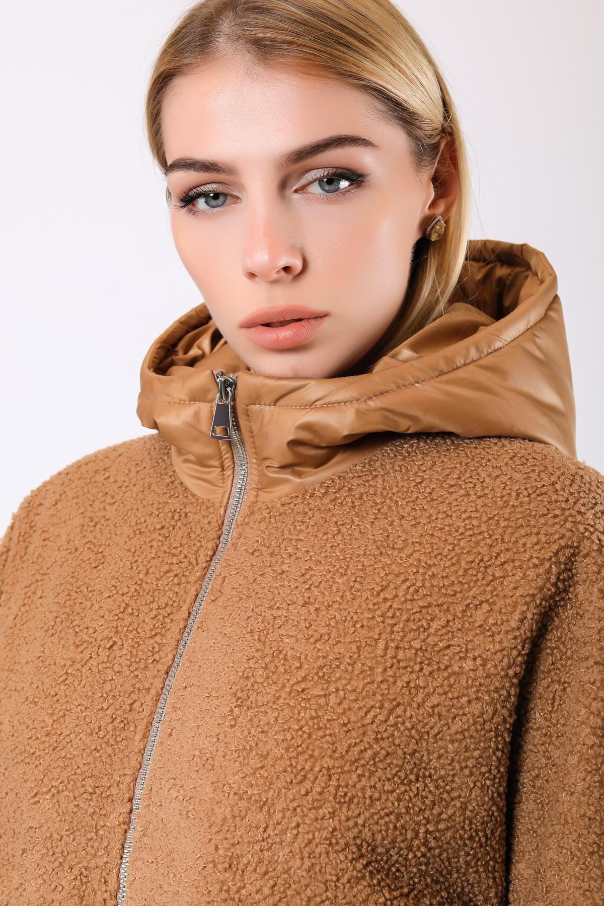 Karamel Bianca Yün Puffer MontKaban
