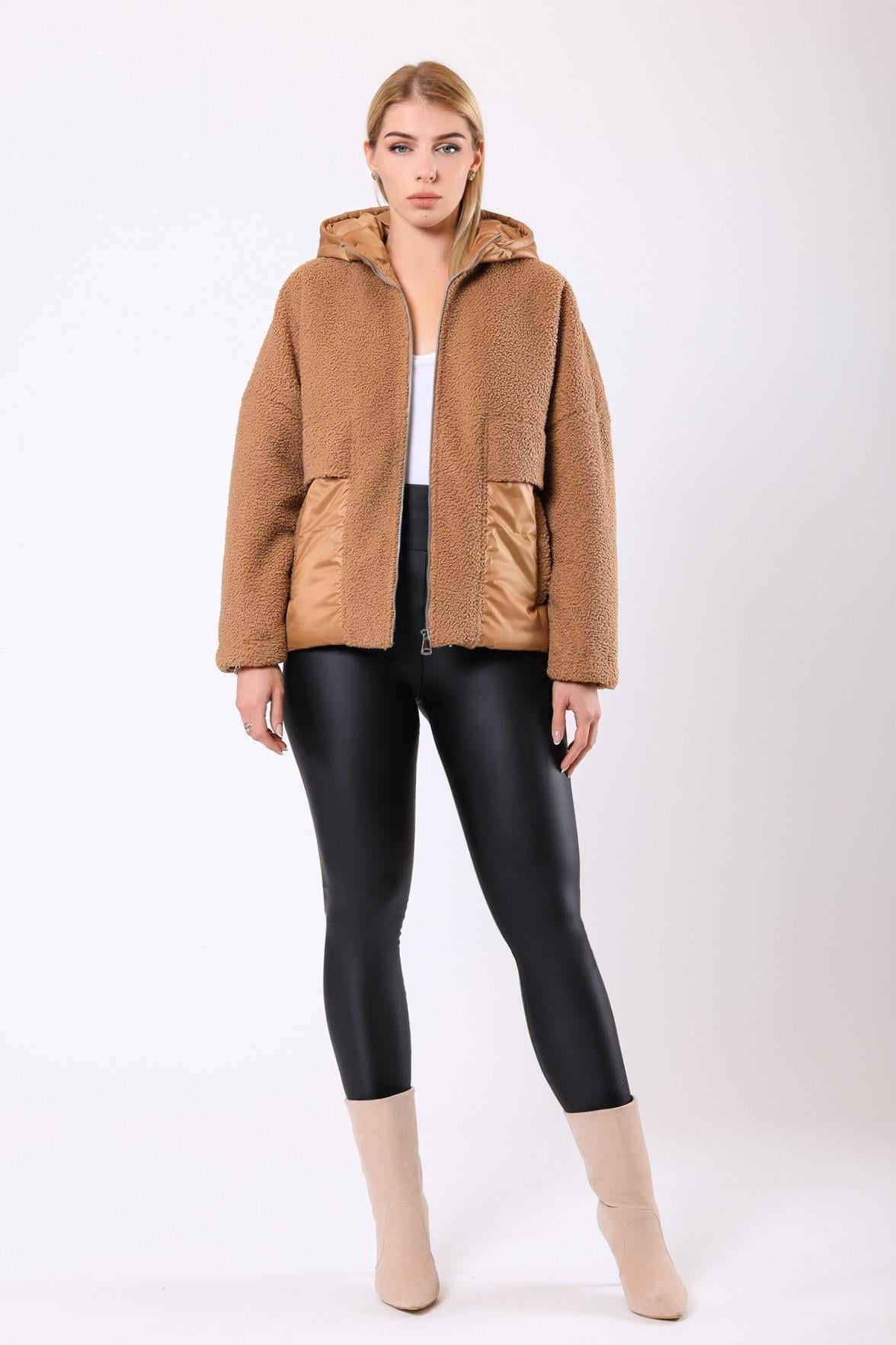 Karamel Bianca Yün Puffer MontKaban