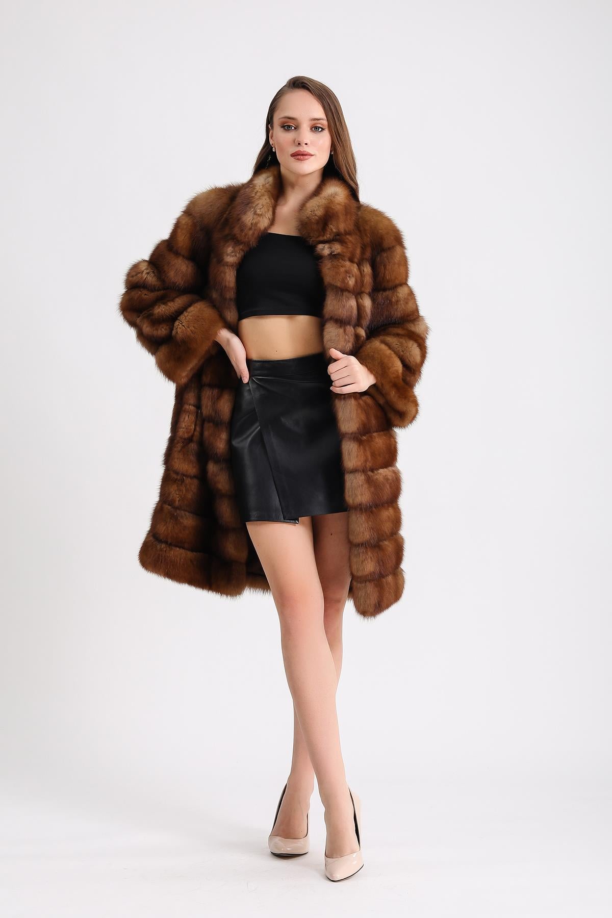 Naturel Kahve Sable Kürk KabanKaban
