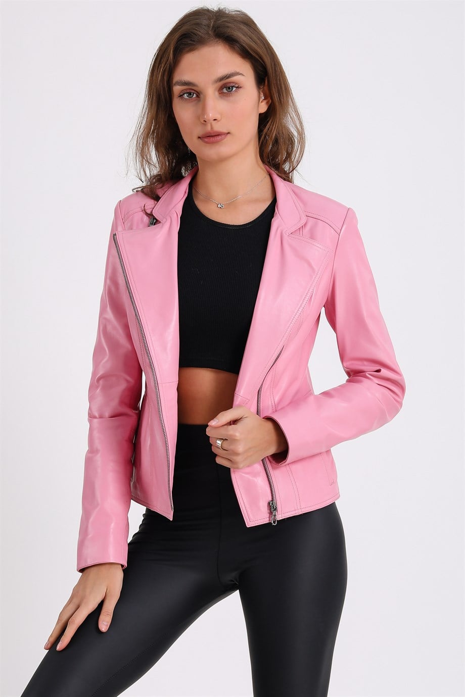 Pembe Deri CeketCeket