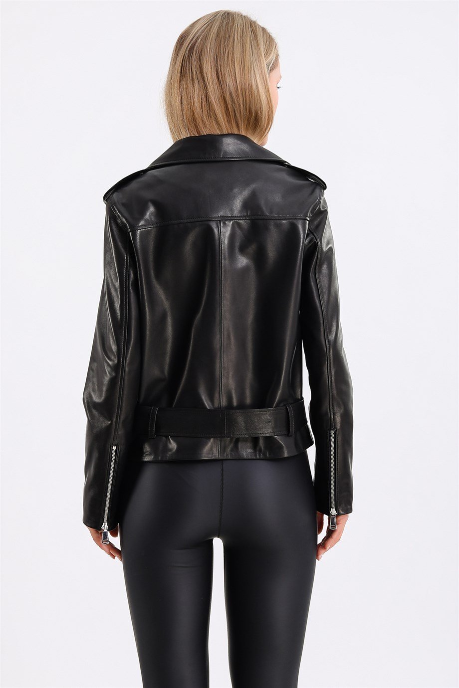 Siyah Biker Deri CeketCeket