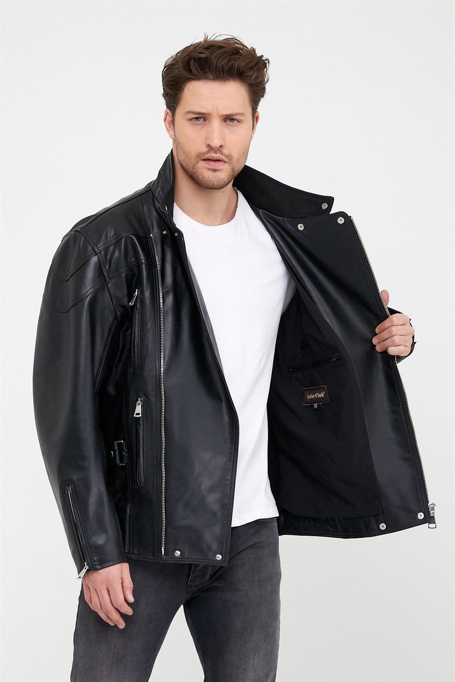 Siyah Oversize Deri CeketCeket