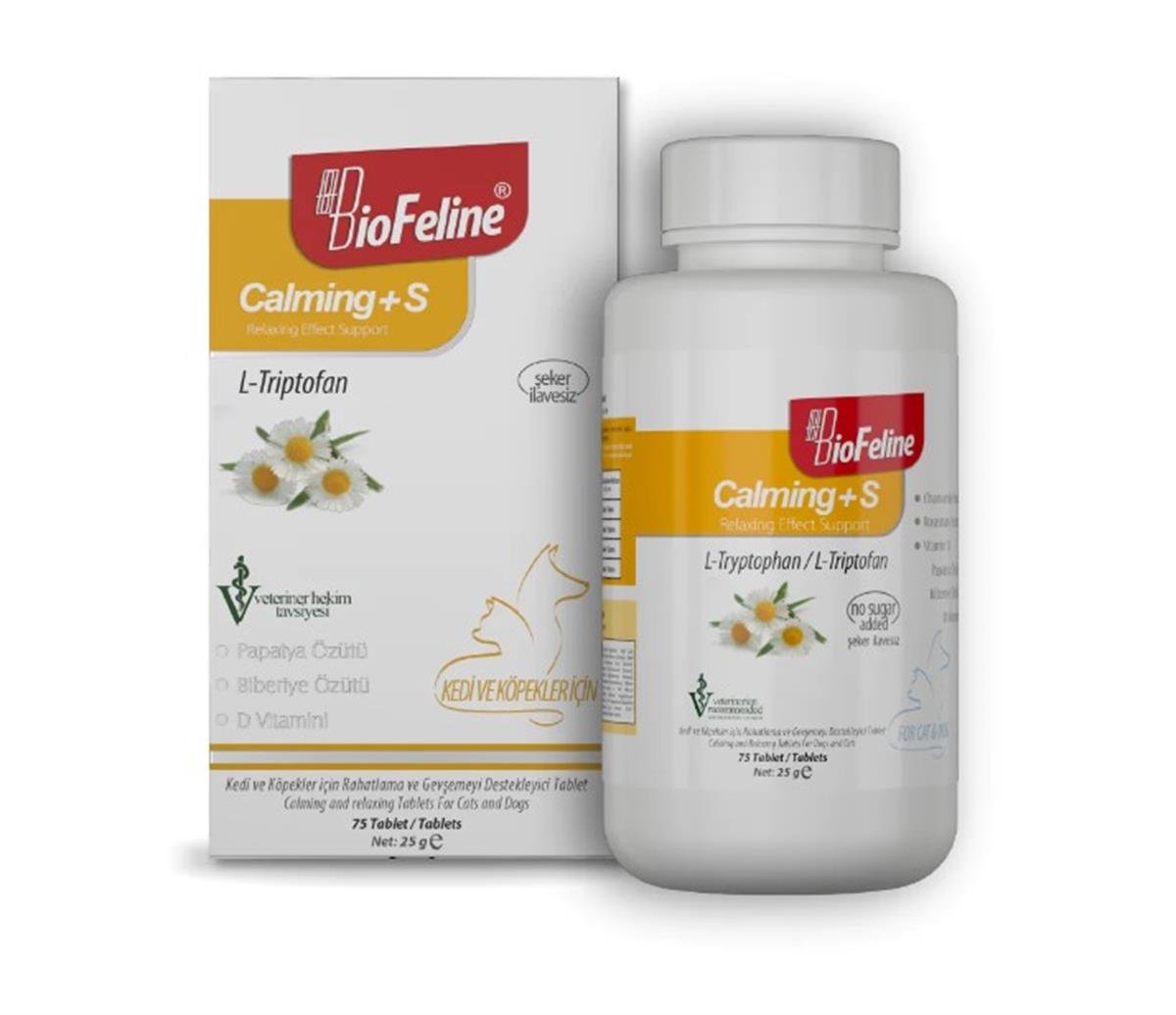 BIOFELİNECalming+S Tablet (Kedi Ve Köpekler İçin Stres Durumlarına Karşı Endişe Giderici Rahatlık Sağlayan Anti-Stres Tableti)