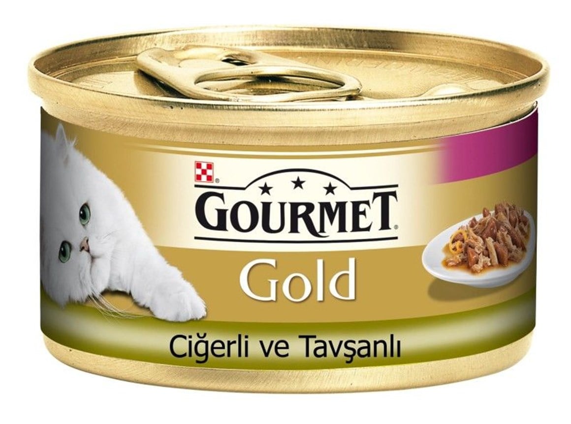 Gourmet Gold Tavşan ve Ciğerli Yetişkin Kedi Konservesi 85 gr
