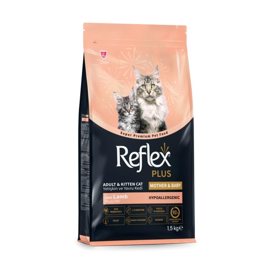 REFLEXReflex Plus Mother&Babycat Kuzu Etli ve Pirinçli Yavru Kedi Maması 1,5kg