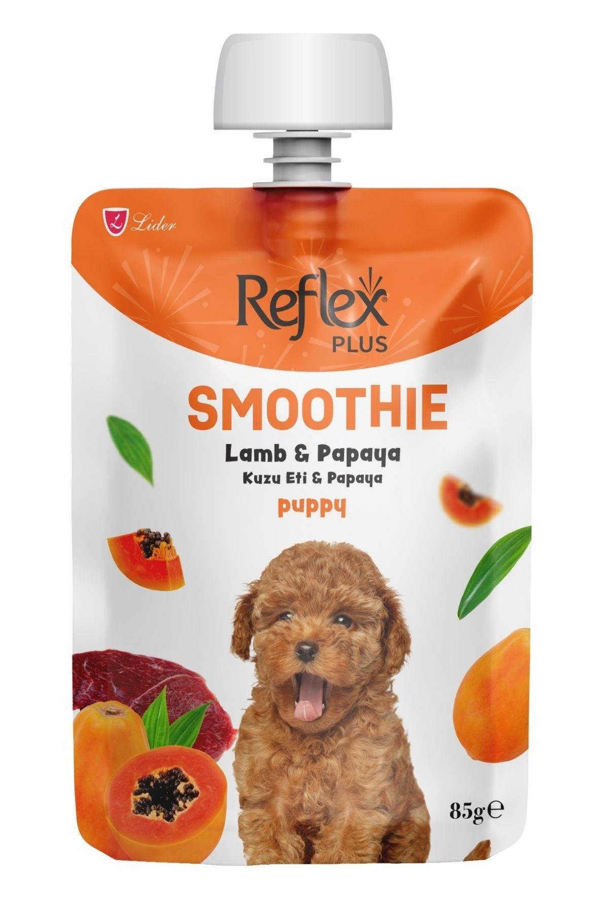 REFLEXReflex Plus Smoothie Kuzu Etli ve Papayalı Sıvı Yavru Köpek Ödülü 85gr