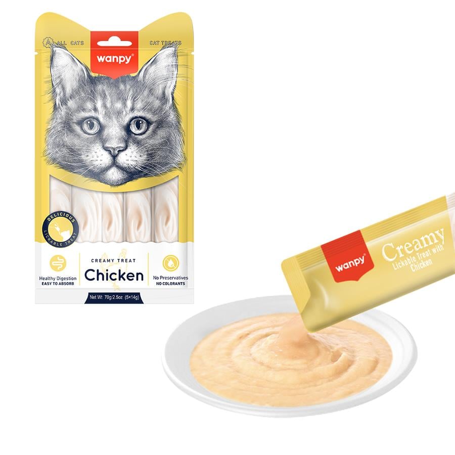 WANPYWanpy Tavuklu Sıvı Kedi Ödülü 5x14 Gr