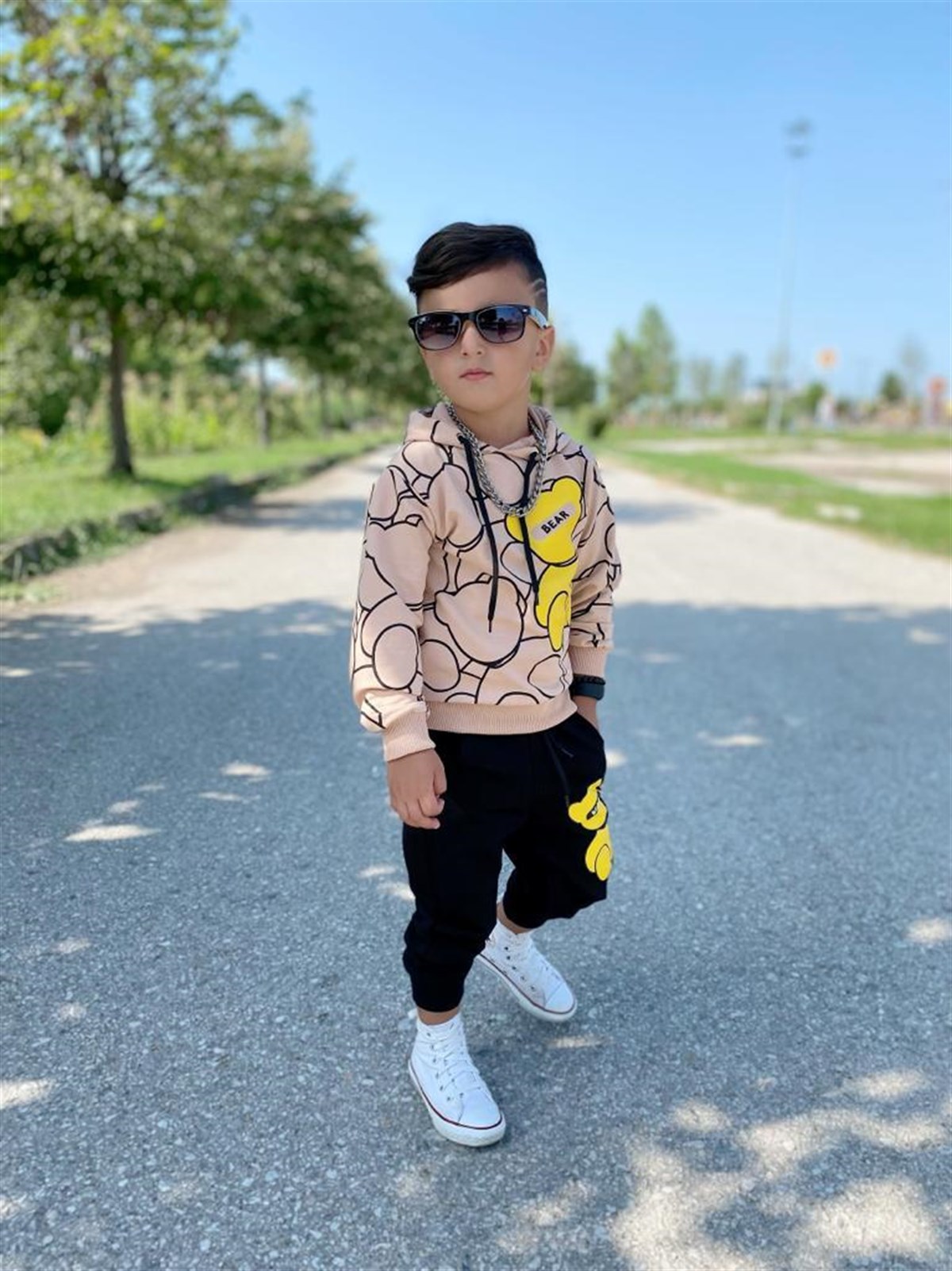 Erkek Çocuk Ayıcık Figürlü Eşofman Takımı-Erkek Çocuk Alt Üst Takım-Bebegimindolabinda.com