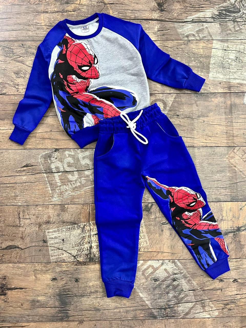 Erkek Çocuk Eşofman Takımı Spider Man Mavi-Erkek Çocuk Alt Üst Takım-Bebegimindolabinda.com
