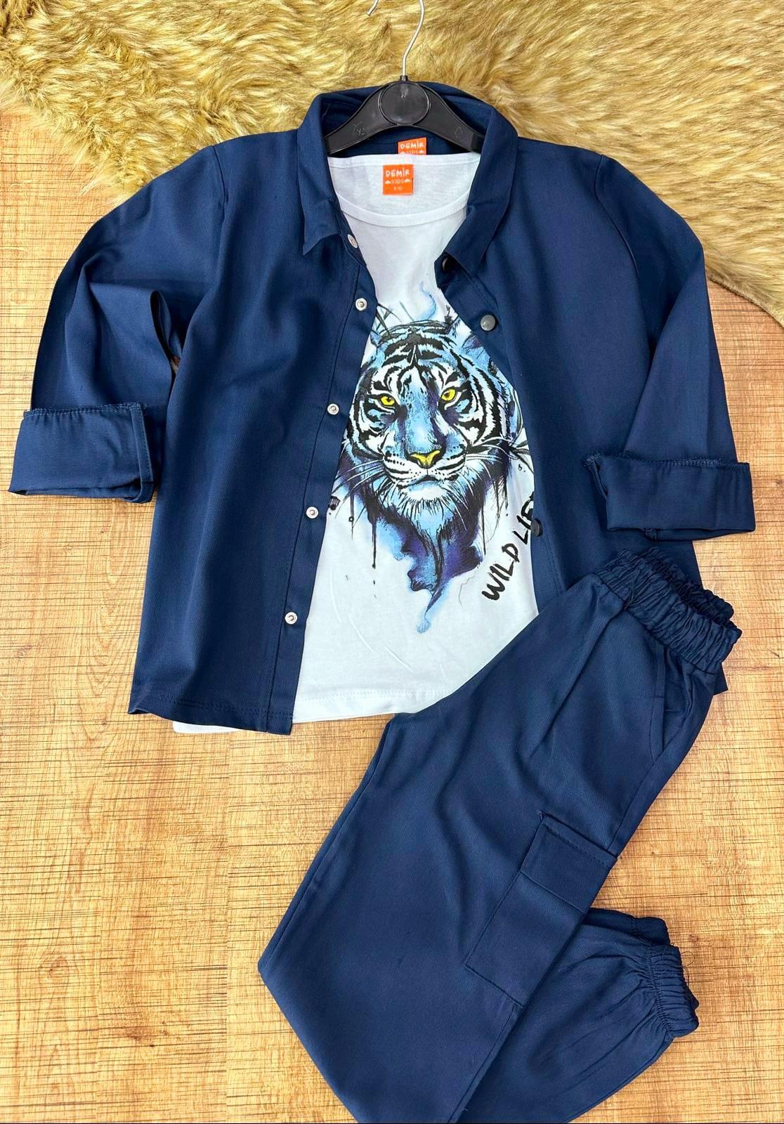 Erkek Çocuk Gabardin 3 lü Takım Lacivert-Erkek Çocuk Alt Üst Takım-Bebegimindolabinda.com