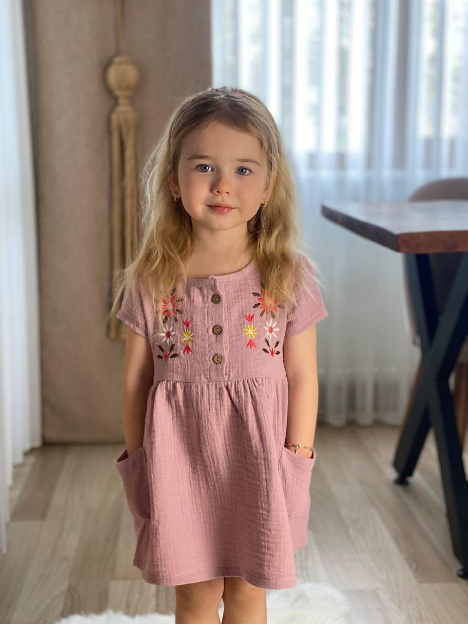 Kız Çocuk Bohem Elbise pembe Renk-Kız Çocuk Elbise-Bebegimindolabinda.com