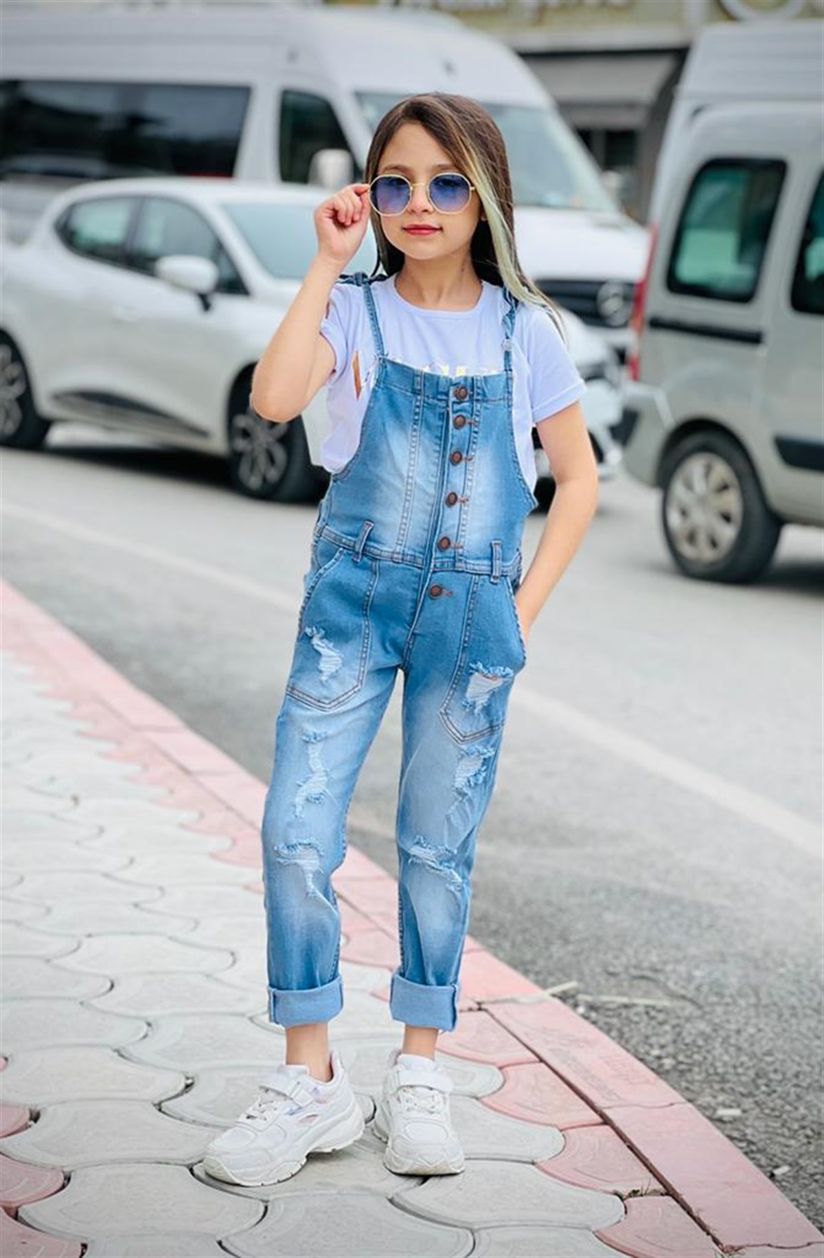 Kız Çocuk Jean Slopet Takım-Kız Çocuk Alt Üst Takım-Bebegimindolabinda.com