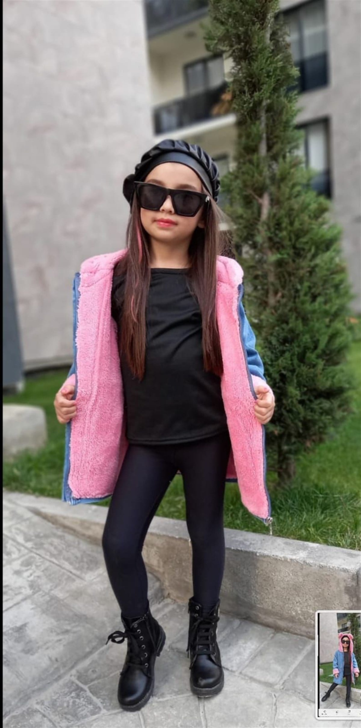 Kız Çocuk Kot Mont Pembe Welsoftlu-Kız Çocuk Tek Alt & Üst-Bebegimindolabinda.com