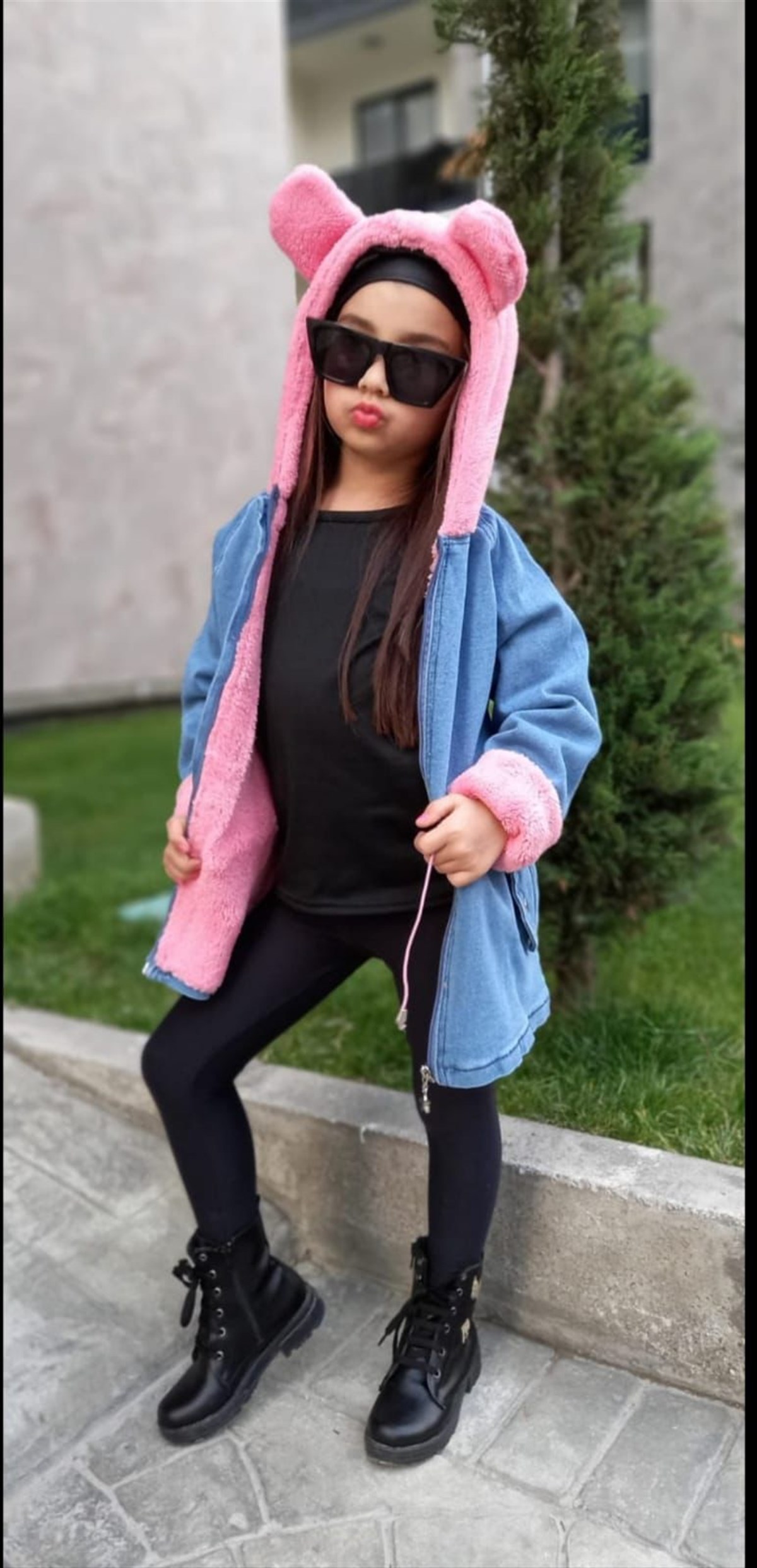 Kız Çocuk Kot Mont Pembe Welsoftlu-Kız Çocuk Tek Alt & Üst-Bebegimindolabinda.com