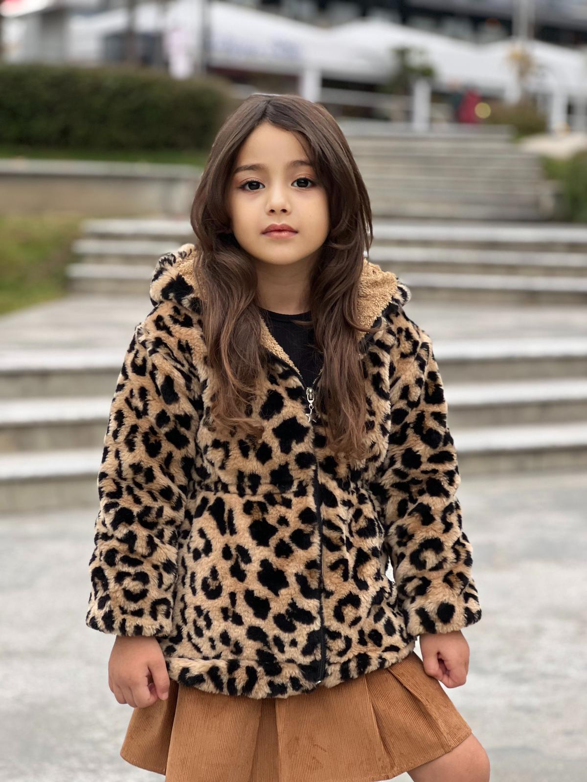 Kız Çocuk Leopar Mont-Kız Çocuk Mont-Bebegimindolabinda.com