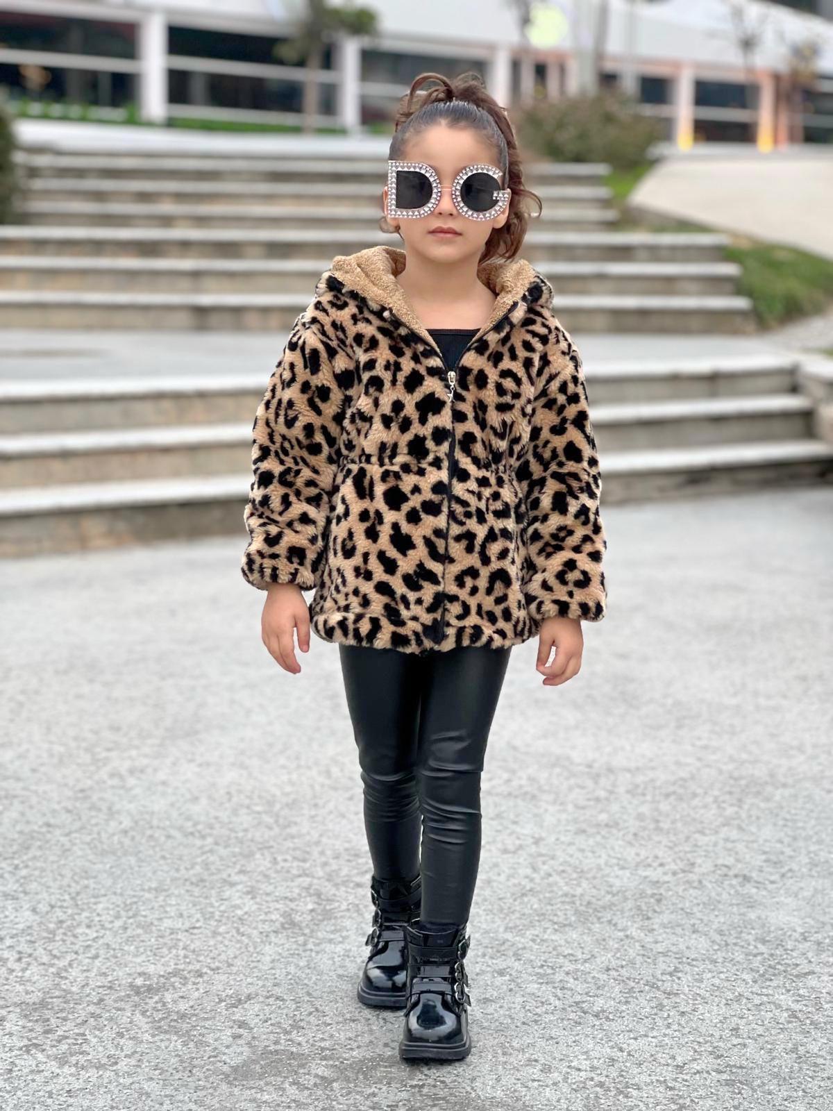 Kız Çocuk Leopar Mont-Kız Çocuk Mont-Bebegimindolabinda.com