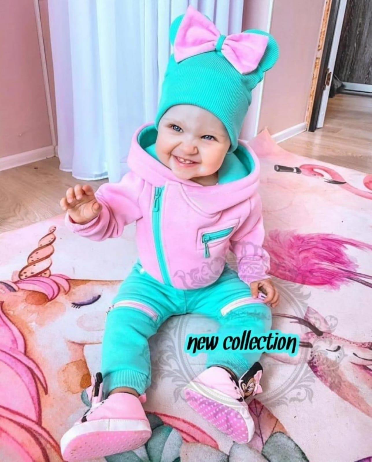 Kız Çocuk Pembe Eşofman Takımı 3 İp -Kız Çocuk Alt Üst Takım-Bebegimindolabinda.com