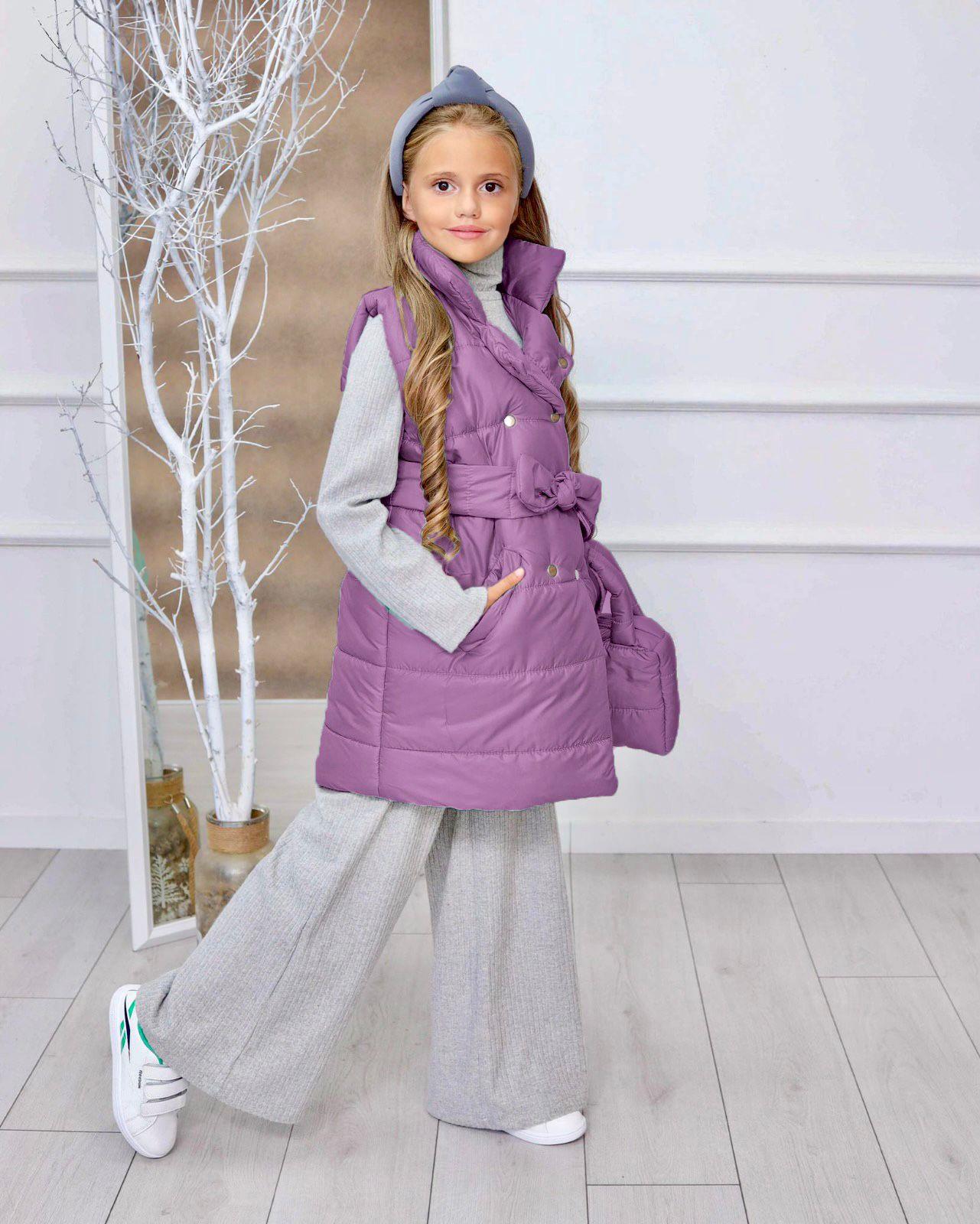 Kız Çocuk Şişme Yelekli Elegant 5'li Mor Takım-Kız Çocuk Alt Üst Takım-Bebegimindolabinda.com