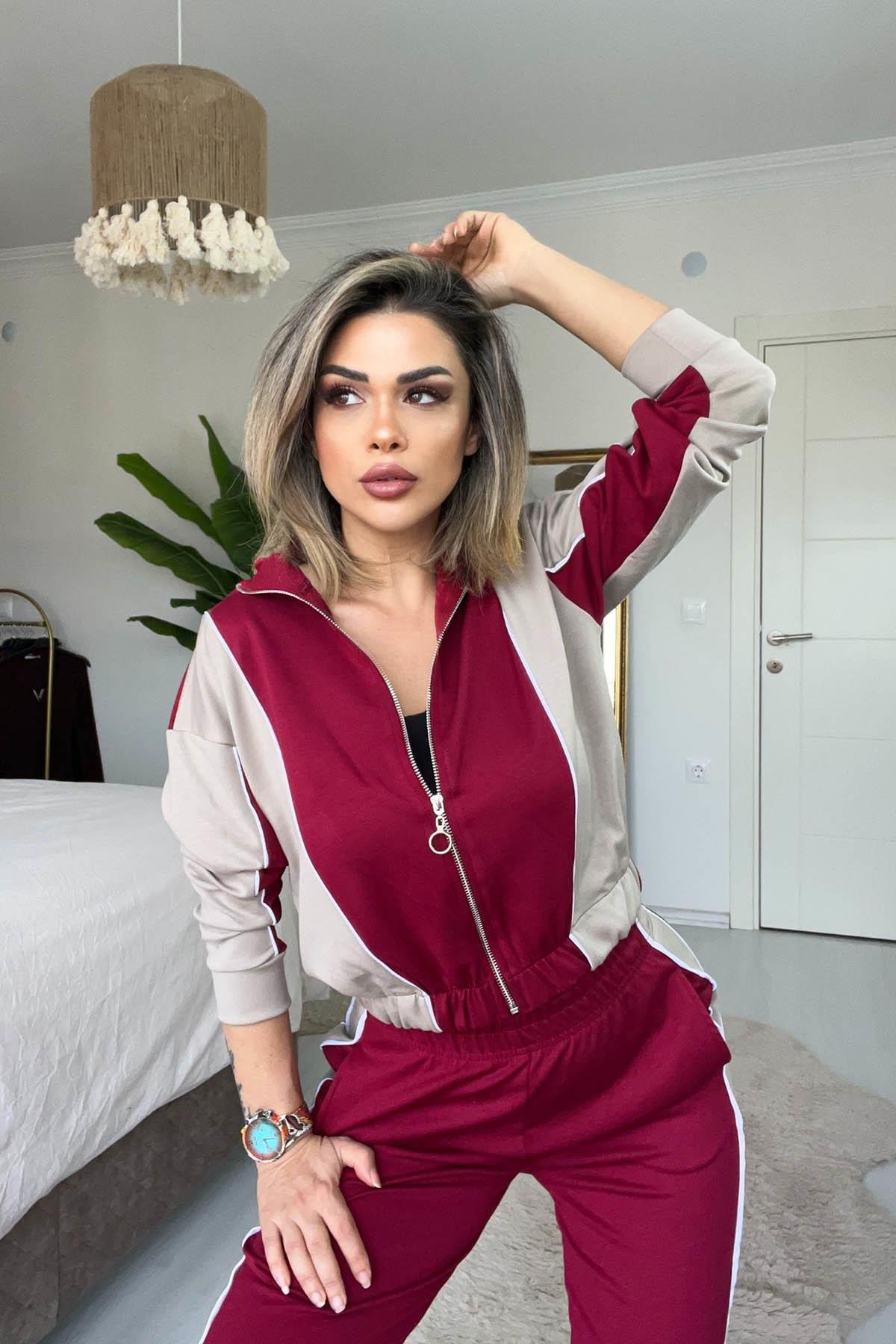 Eswomes Arabiyeli Garnili Eşofman Takımı Kırmızı