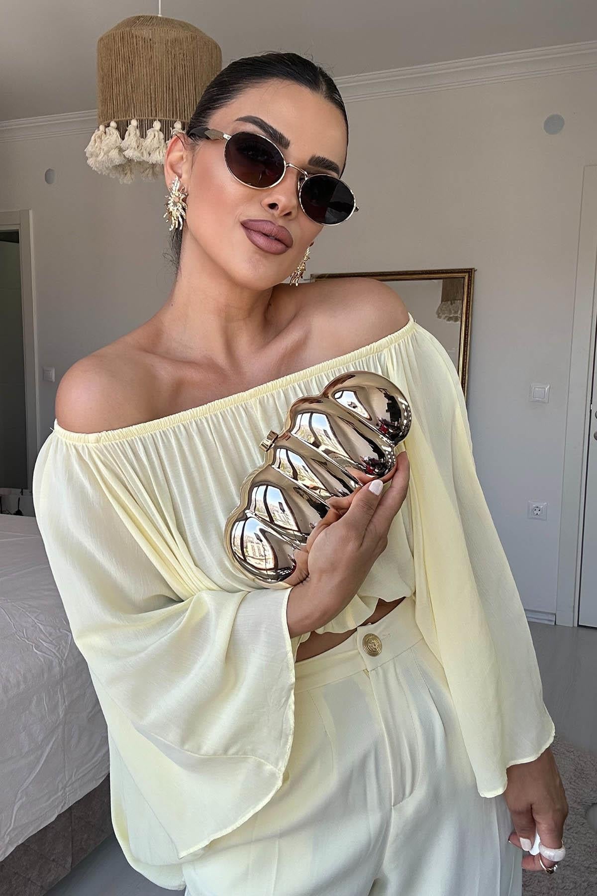 Eswomes Aura Abiye Model Çanta Gold