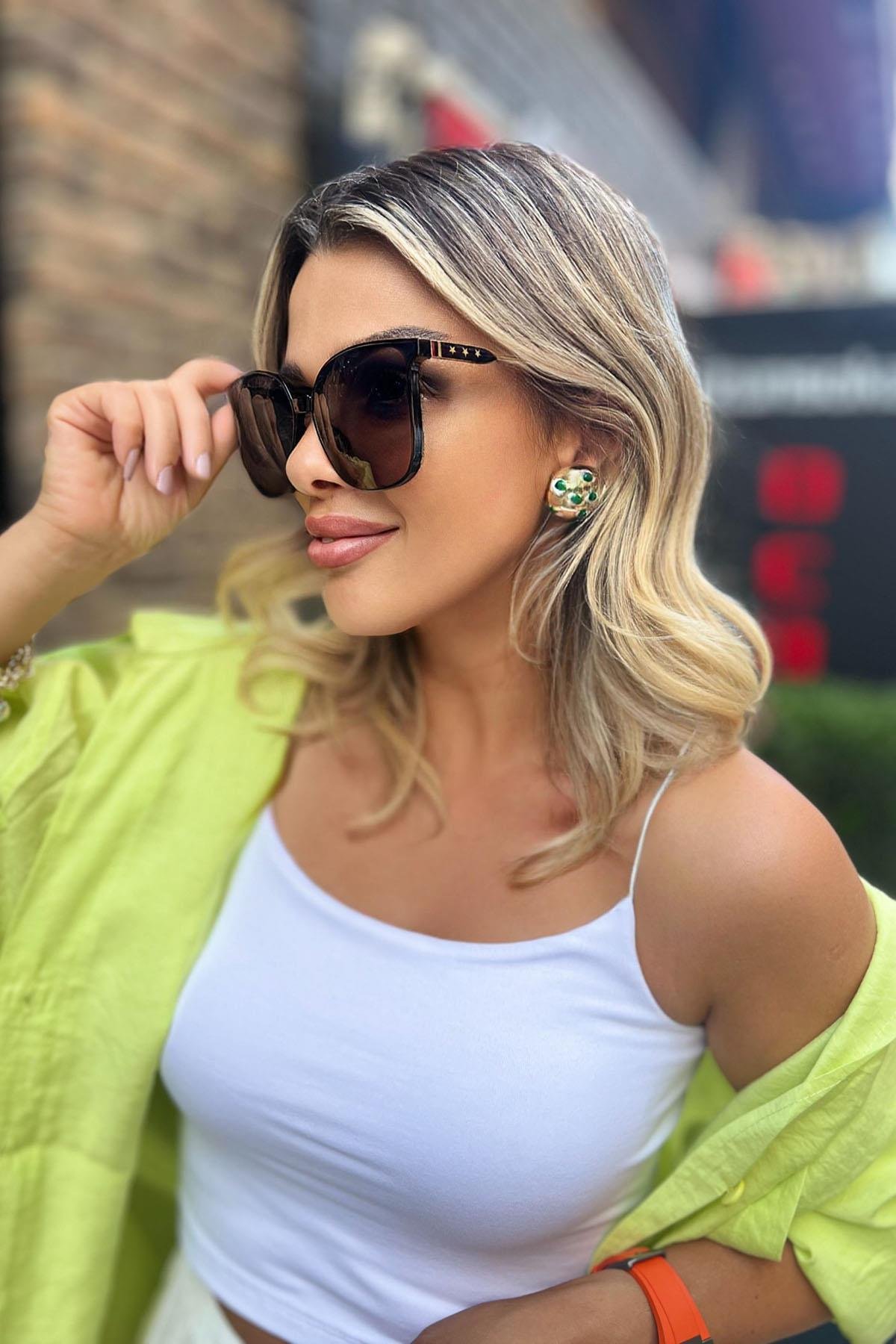 Eswomes Desenli Topçuk Küpe Yeşil