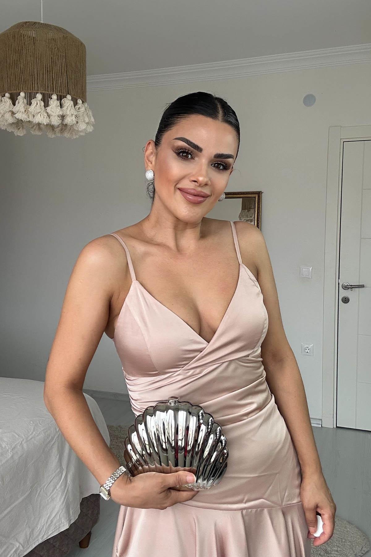 Eswomes İstiridye Model Abiye Çanta Gümüş