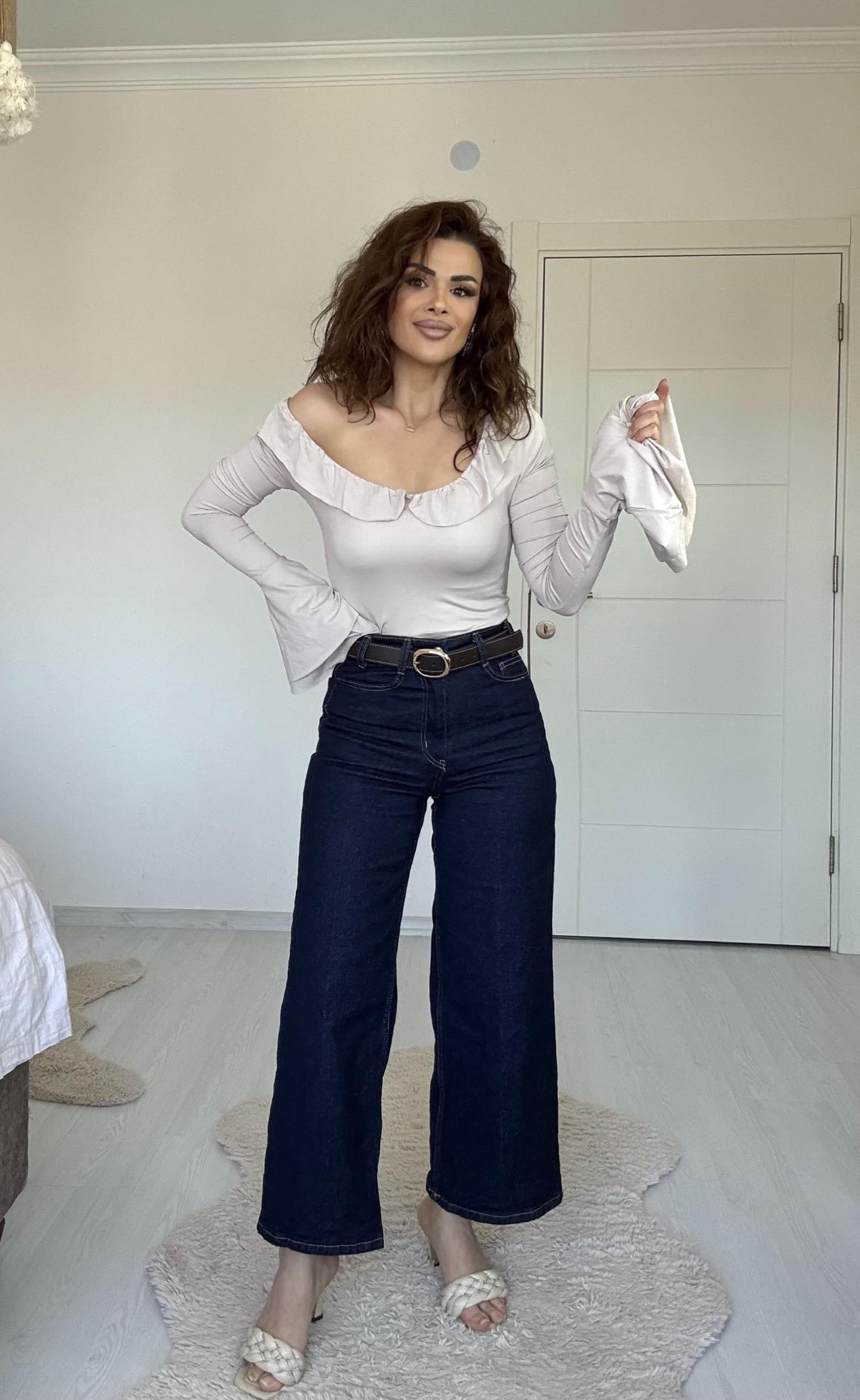 Eswomes Kemerli Wideleg Jean Lacivert