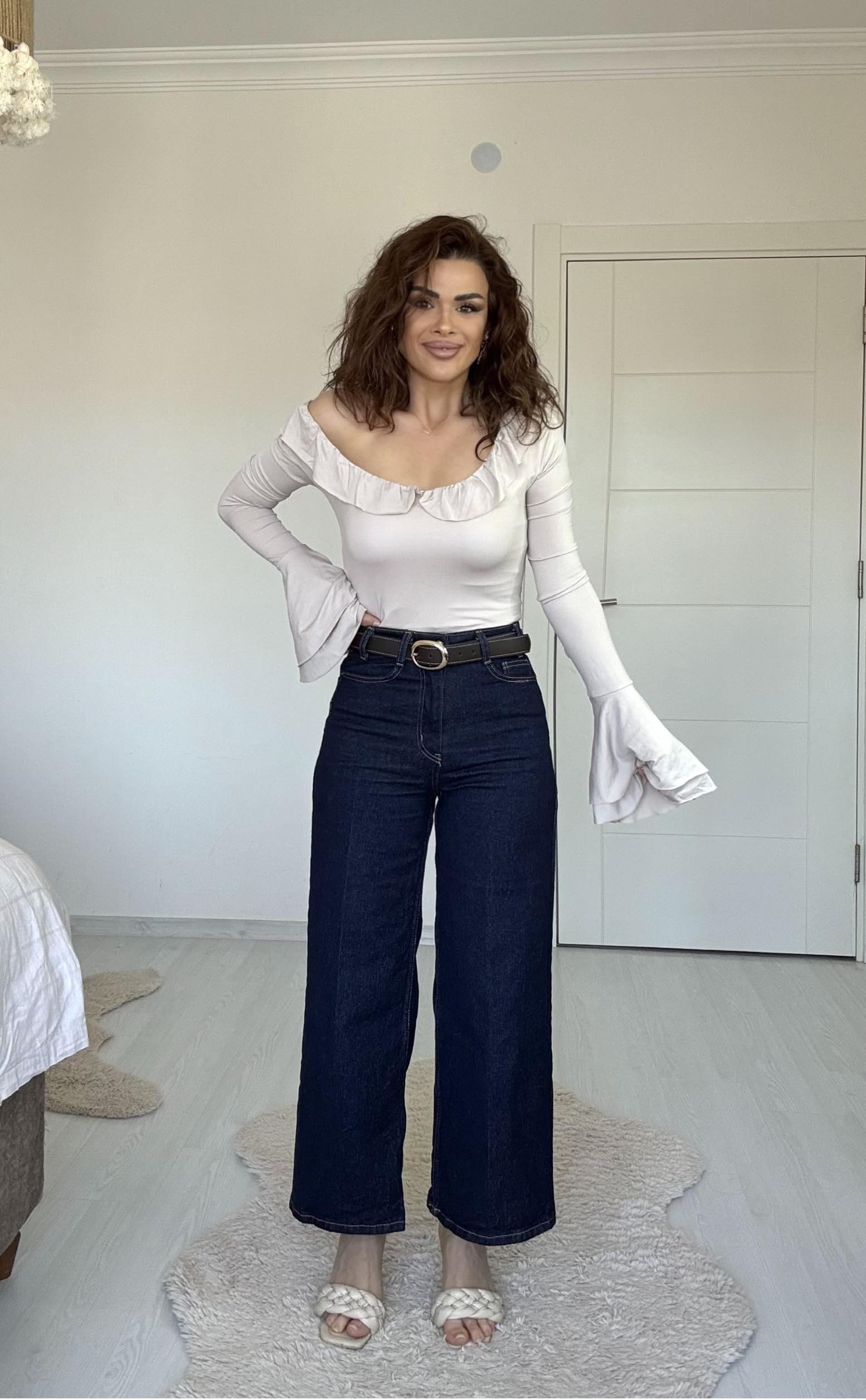 Eswomes Kemerli Wideleg Jean Lacivert