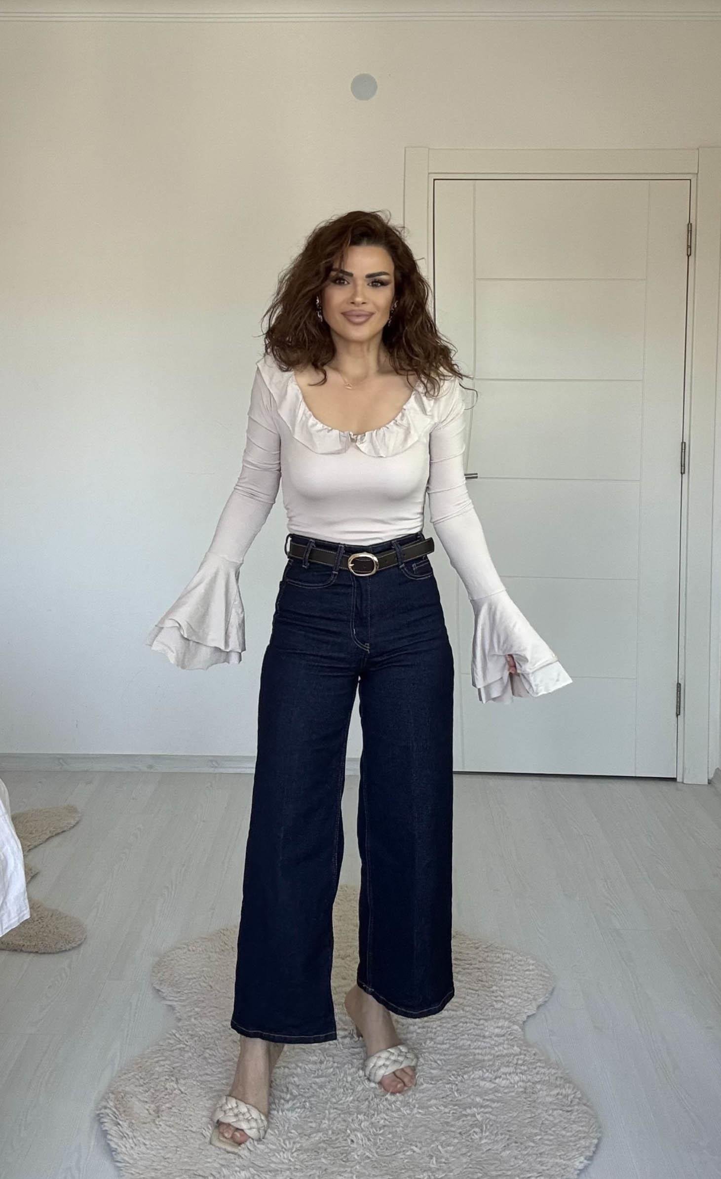 Eswomes Kemerli Wideleg Jean Lacivert