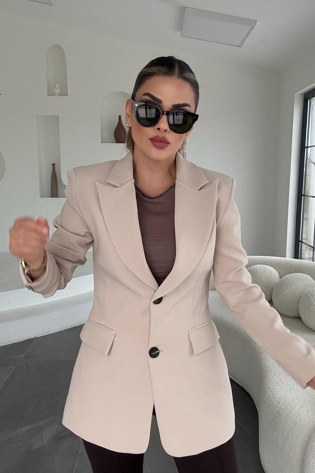 Eswomes Oturan Model Atlas Ceket TAŞ