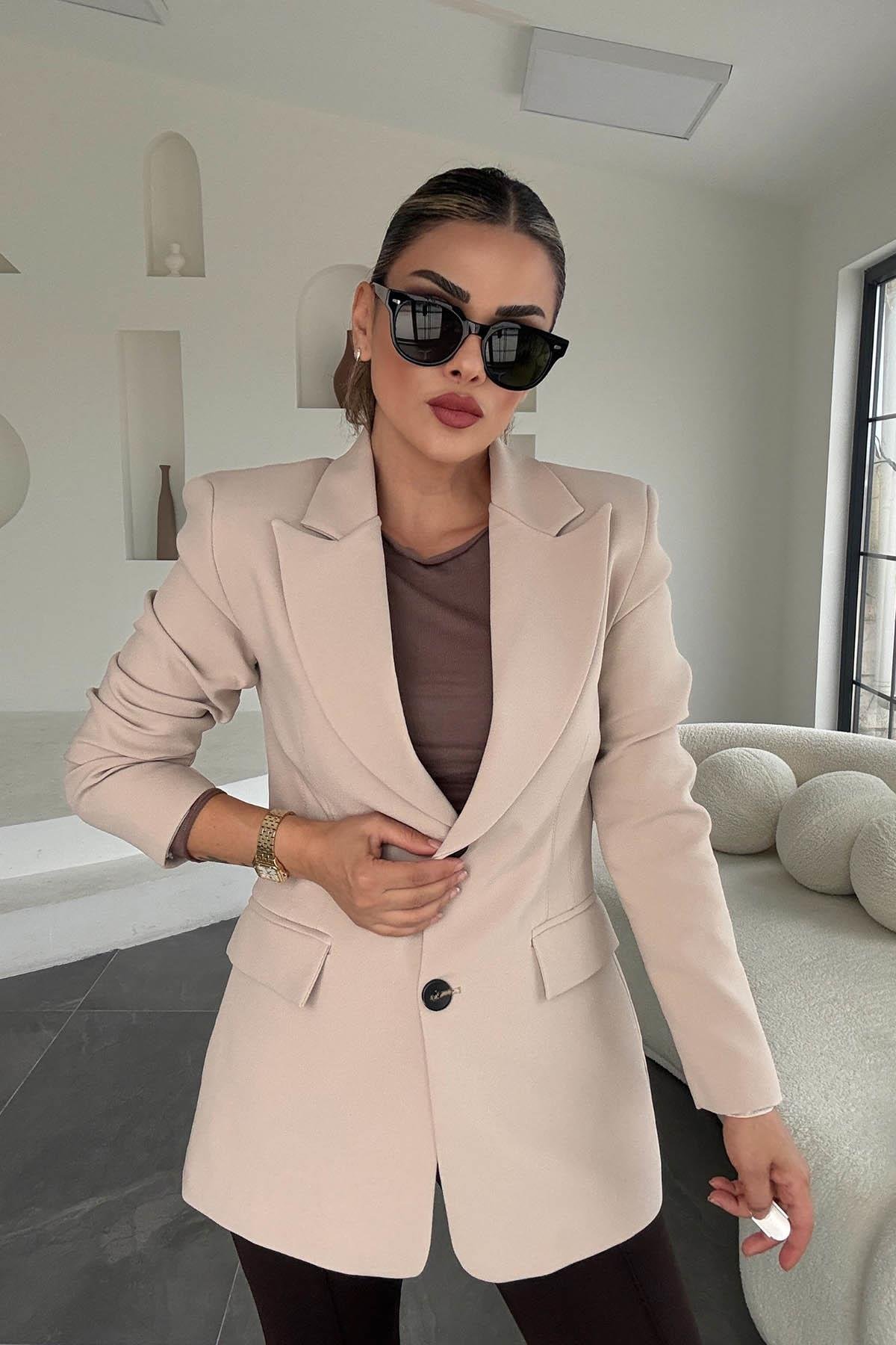 Eswomes Oturan Model Atlas Ceket TAŞ