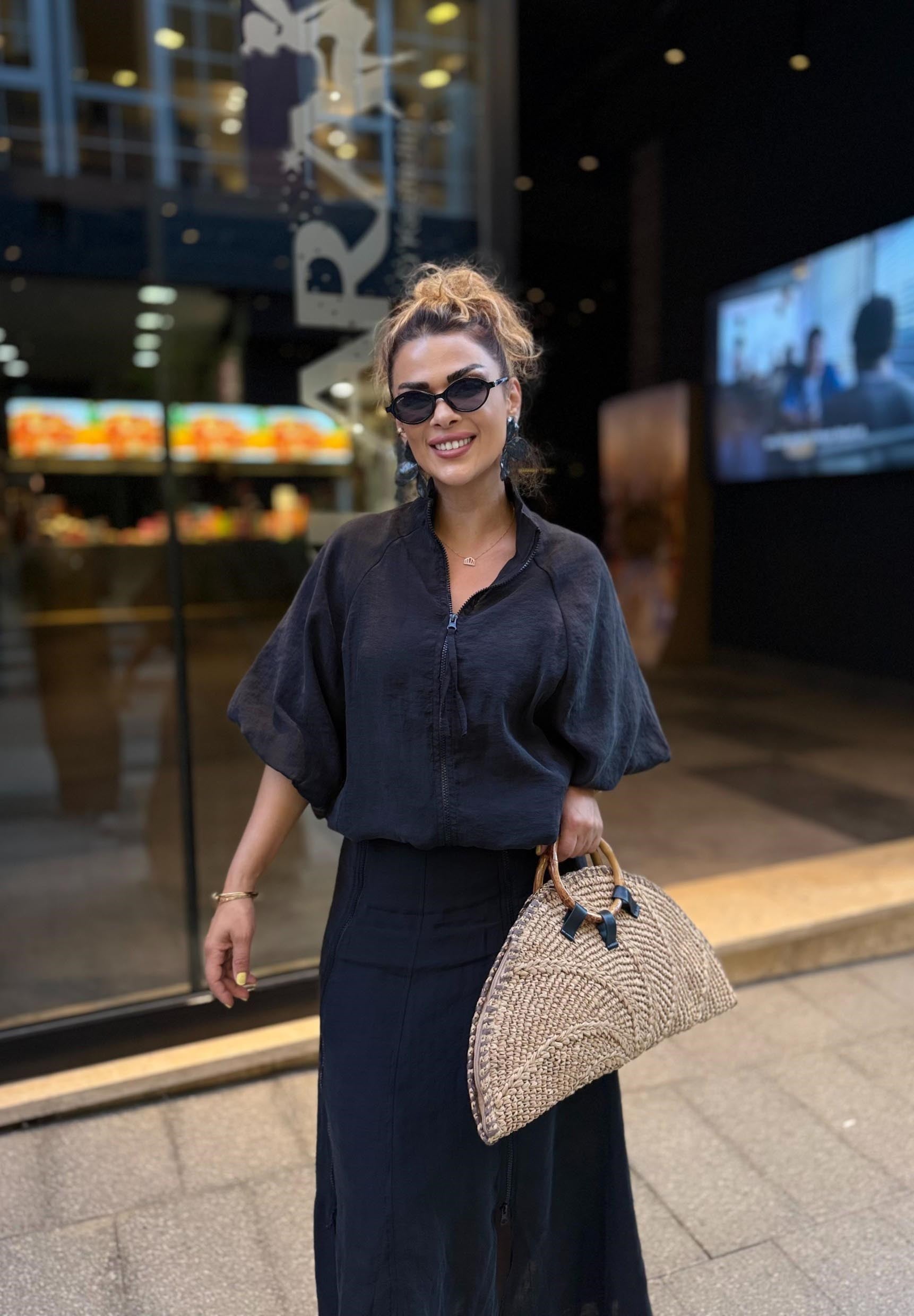 Eswomes Yelpaze Model Ahşap Saplı Çanta Camel