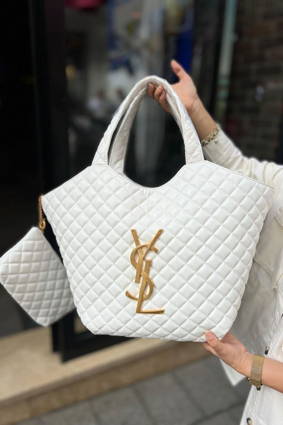 Eswomes YSL Yavrulu Çanta Beyaz