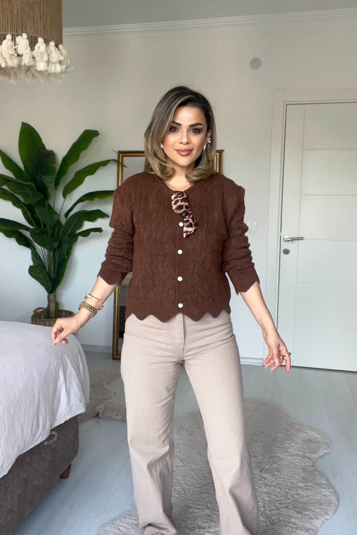 Eswomes Yüksek Bel Straight Jean Vizon