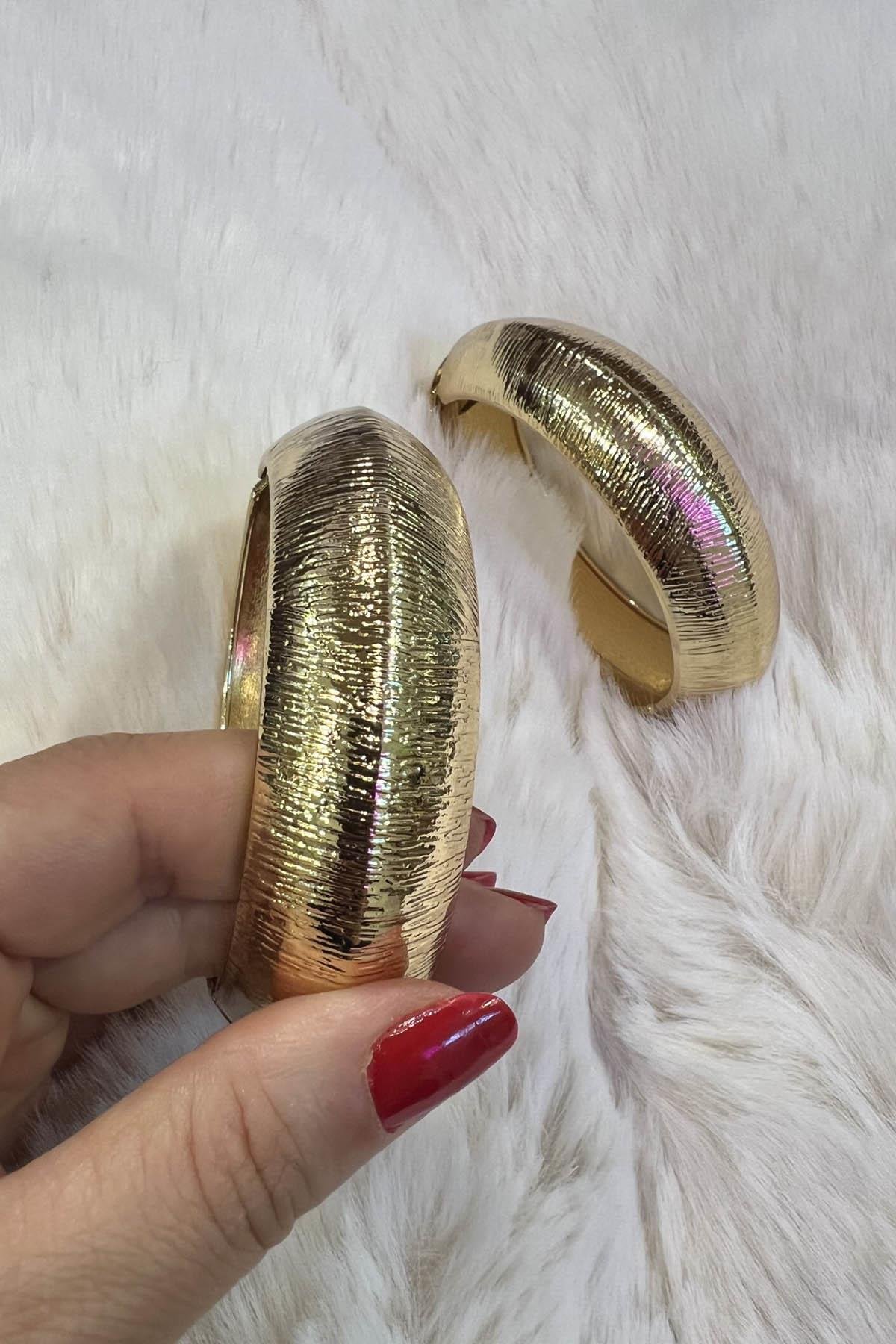 Eswomes Zımpara Model Çelik Bileklik Gold