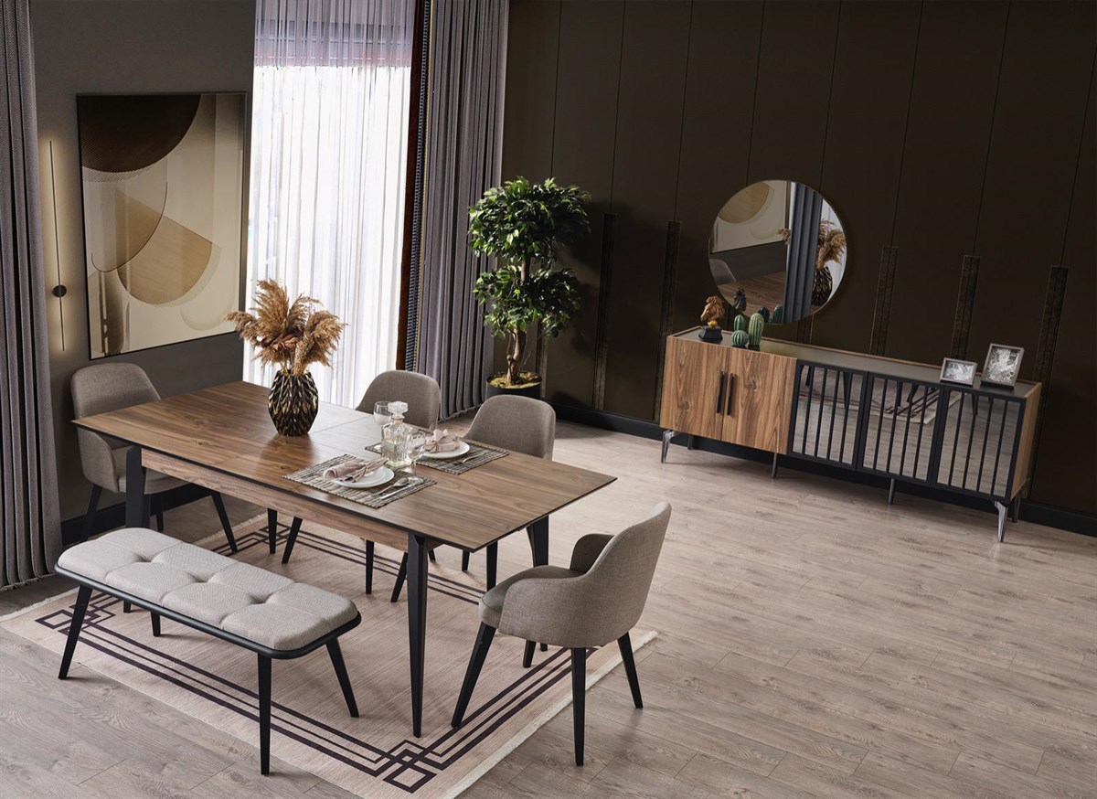 Mimarca Asel Yemek Odası Takımı (4SAN+BENCH) (ÜNİTESİZ)