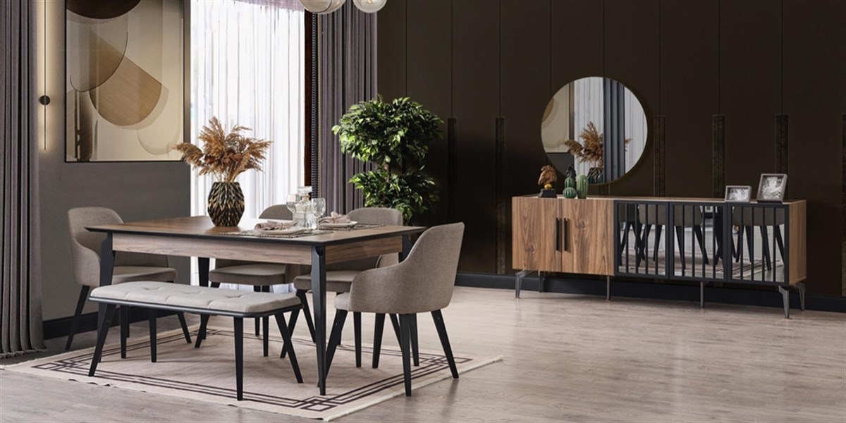 Mimarca Asel Yemek Odası Takımı (4SAN+BENCH) (ÜNİTESİZ)