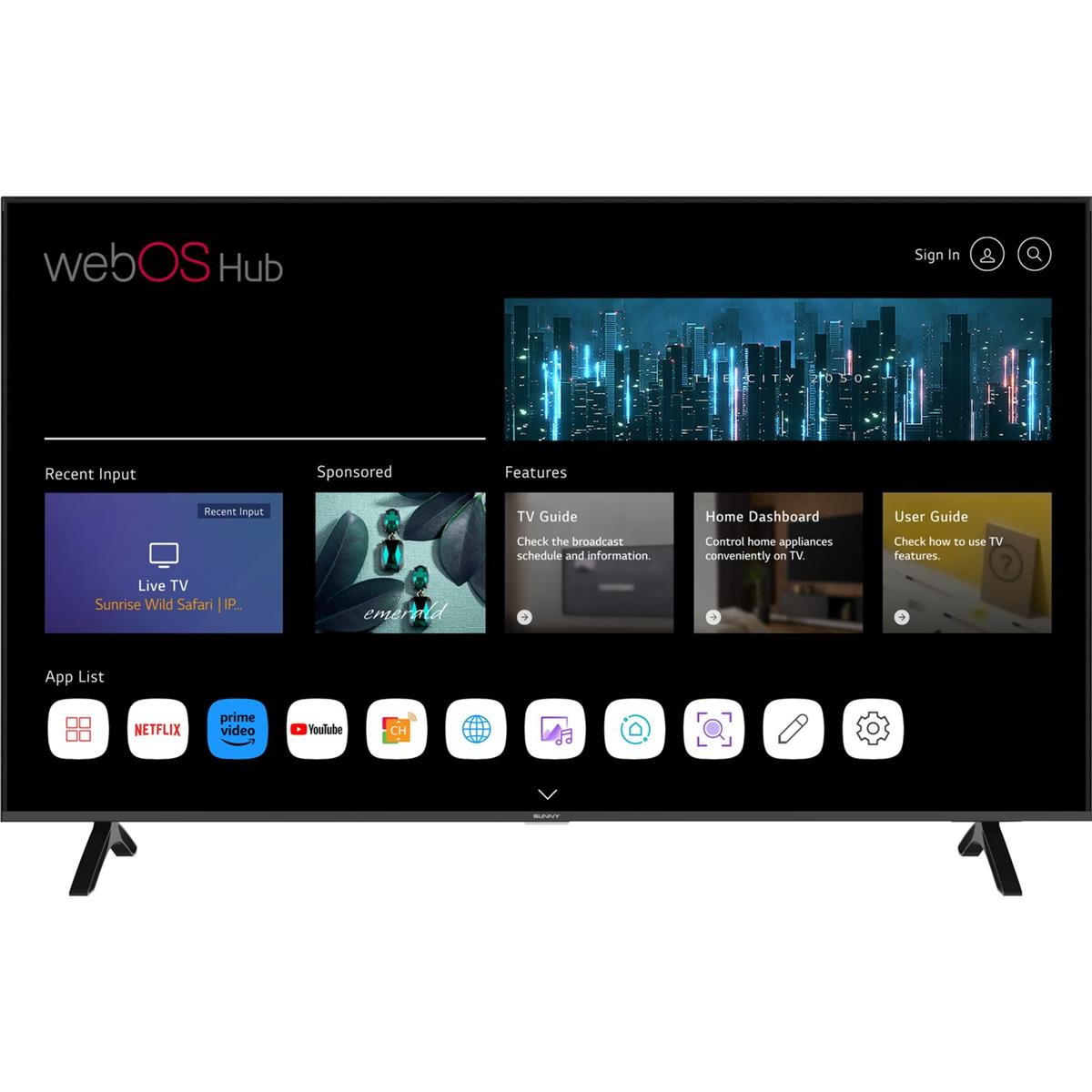 Sunny SN65FMN252-0276 65'' 165 Ekran 4k Ultra HD Webos Smart Led Tv