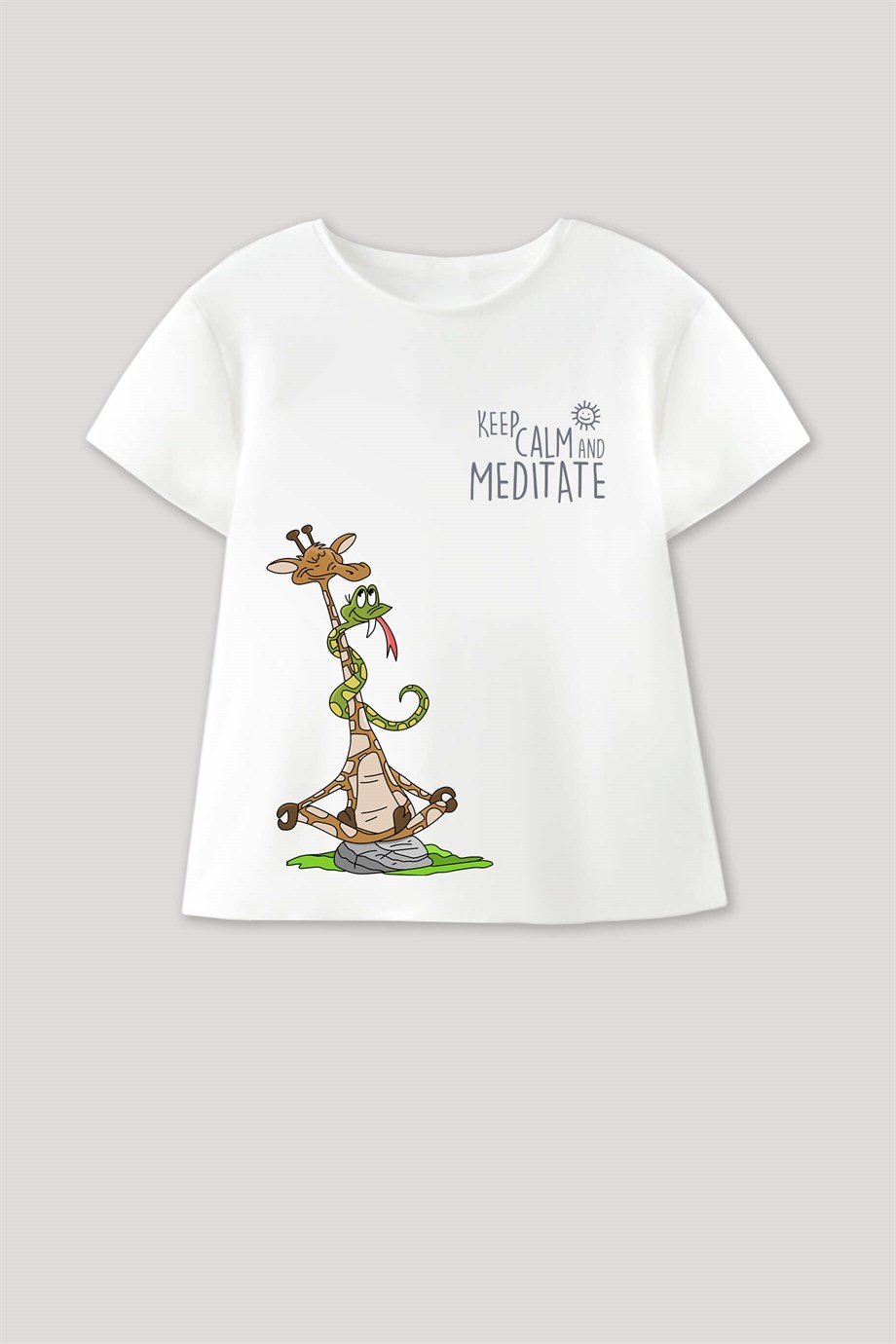 Keep Calm and Meditate Kız Çocuk Tişört