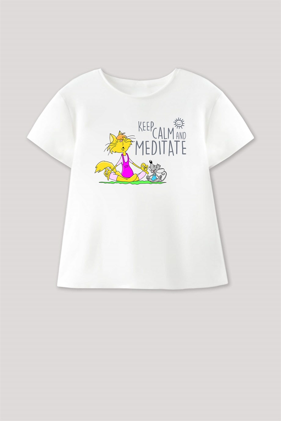 Keep Calm and Meditate Kız Çocuk Tişört