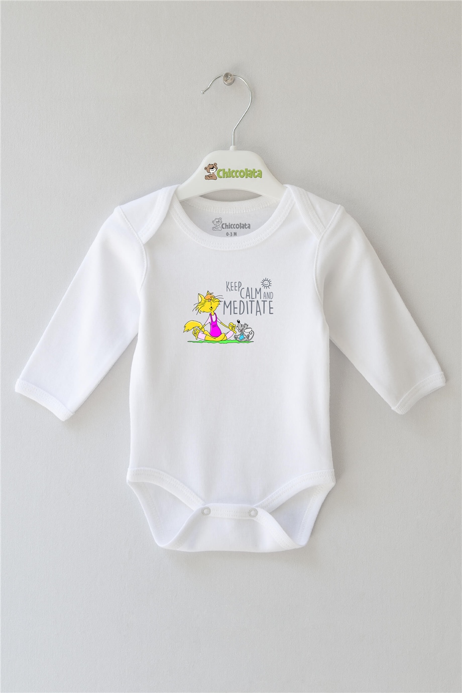 Keep Calm and Meditate Uzun Kollu Bebek Body