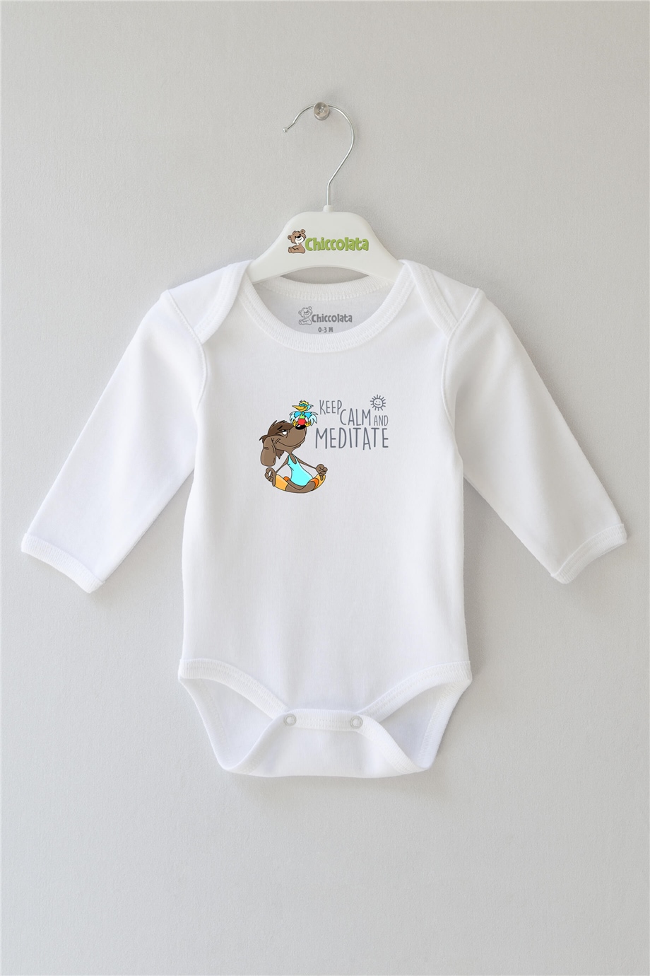 Keep Calm and Meditate Uzun Kollu Bebek Body